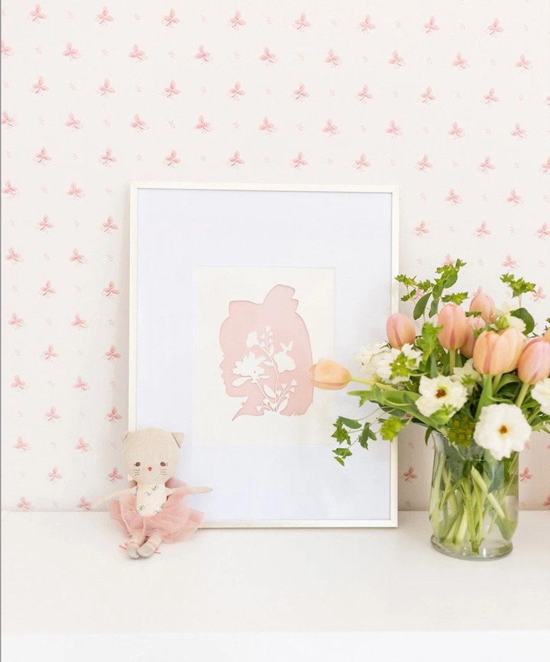 8x10 Custom Floral Paper Cameo Silhouette - Etsy | Etsy (US)