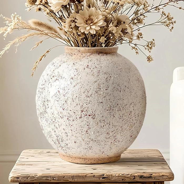 Large Ceramic Vase, 10.8" H, Red White Speckled | Amazon (US)