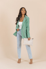 Green Button Sleeve Blazer | Pre Order | Magnolia Boutique