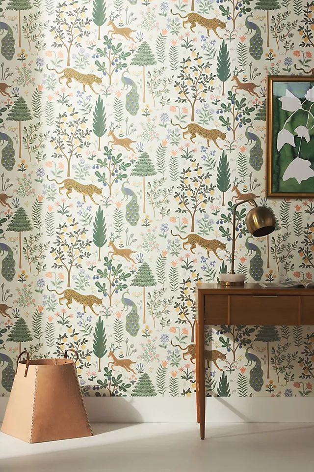 Rifle Paper Co. Menagerie Wallpaper | Anthropologie (US)