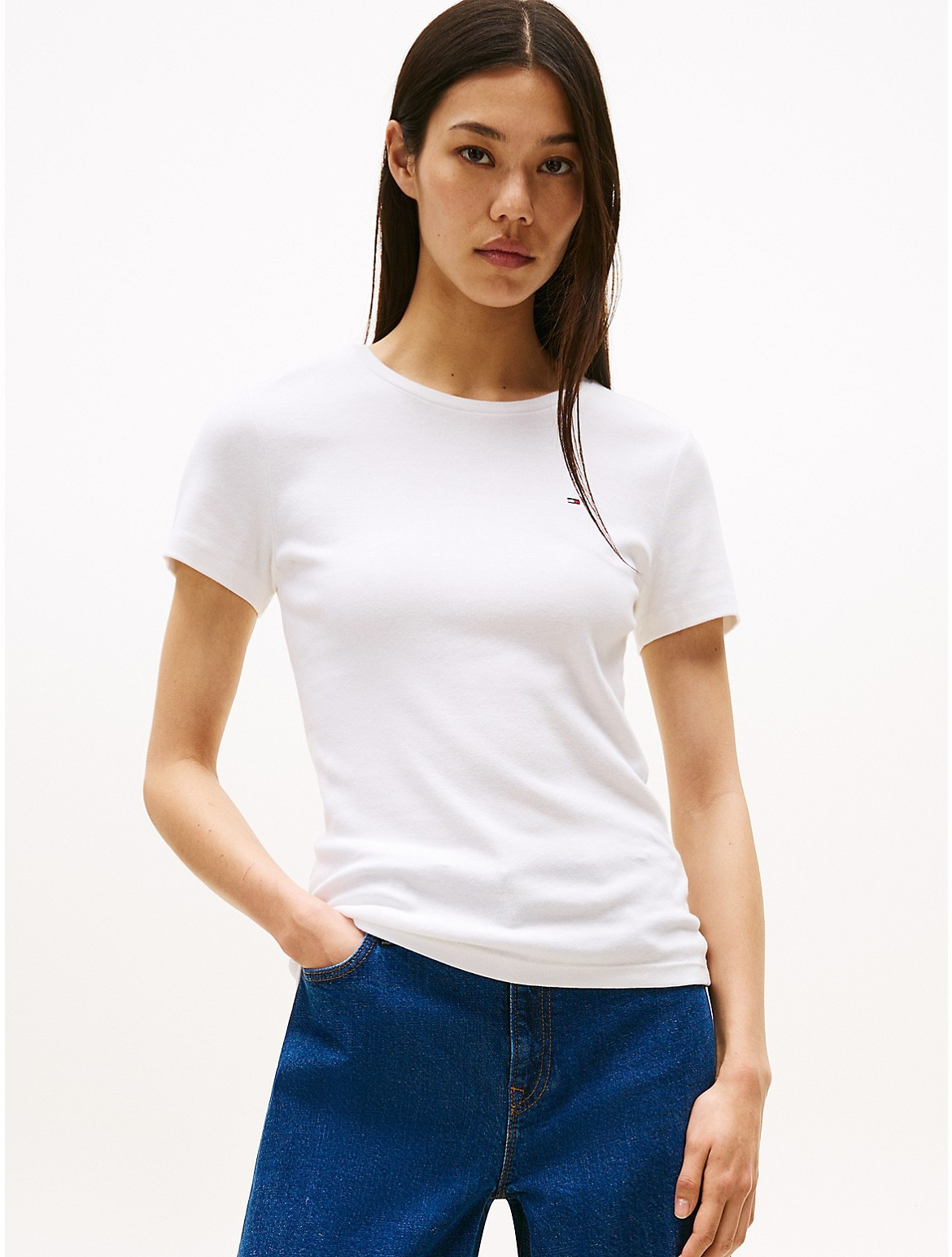 Tommy Hilfiger Women's Crewneck Favorite T-Shirt - White - L | Tommy Hilfiger (US)