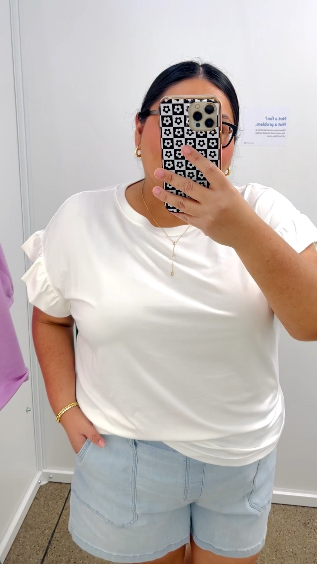 Summer uniform! A plus size white tee with ruffles and some comfy denim shorts!! 

#LTKPlusSize #LTKootd #LTKOver40