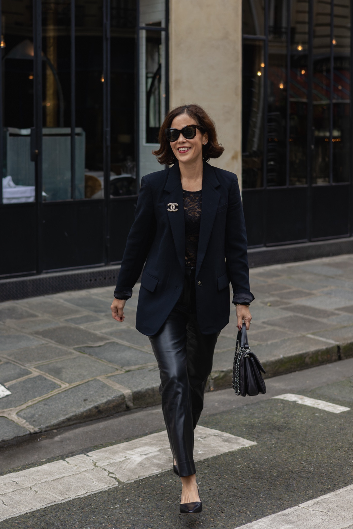 Holiday Outfit 
Aritzia Blazer- runs large, I sized down a size. 
Anthropologie Top- wearing small 
J. Crew Kate Pant- first true to size 
Sam Edelman Pump- fits true to size 

#LTKStyleTip #LTKSeasonal #LTKOver40