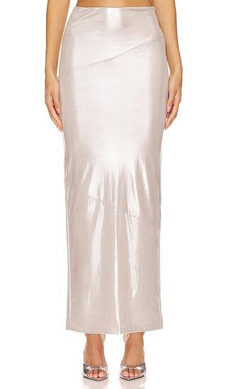 Lucia Column Skirt in Silver | Revolve Clothing (Global)