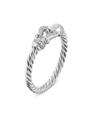 Sterling Silver & Pavé Diamond Petite Buckle Ring | Bloomingdale's (US)