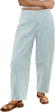 luvamia Barrel Jeans for Women Trendy Baggy Wide Leg Striped High Waisted Cropped Casual Pinstrip... | Amazon (US)