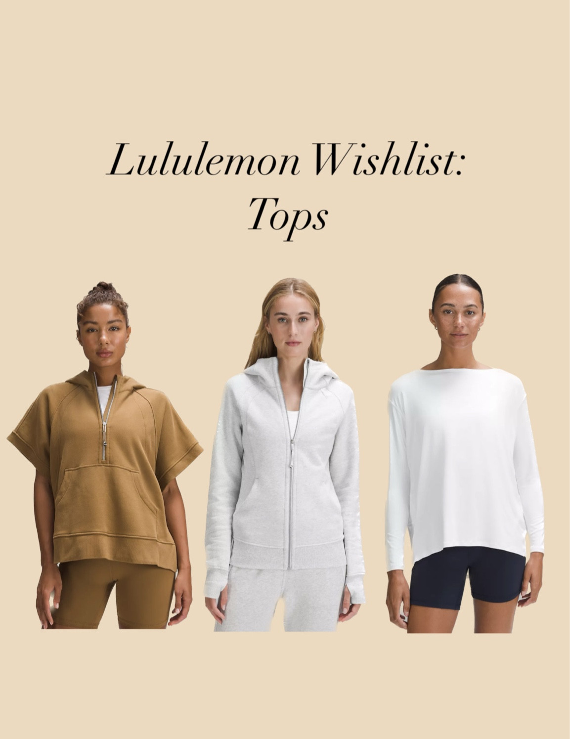 Loving these tops from Lululemon this fall! Lululemon wishlist. Lululemon scuba. 