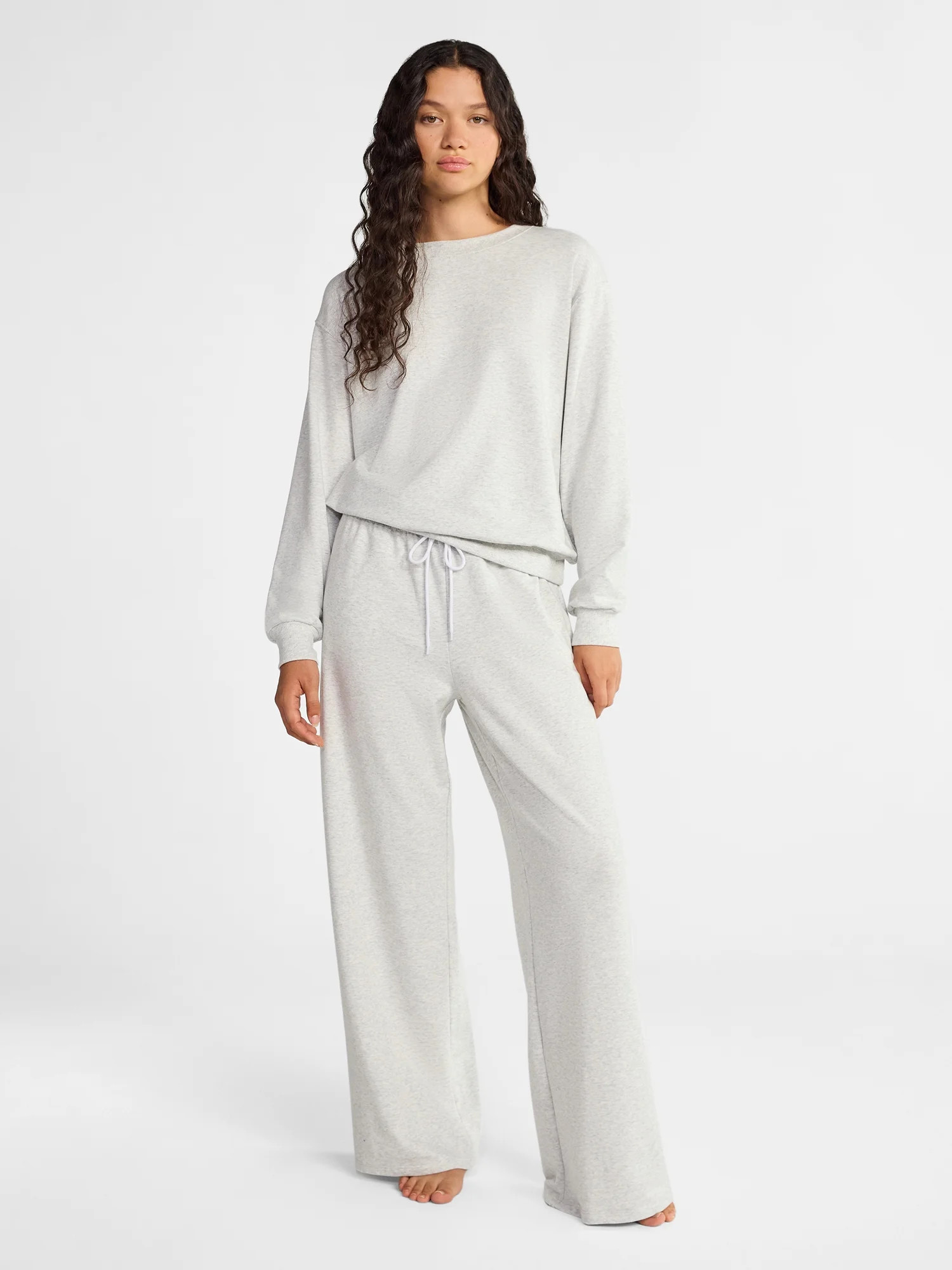 No Boundaries Sleepwear Long Sleeve Top and Pants Set, 2-Piece, Women’s | Walmart (US)