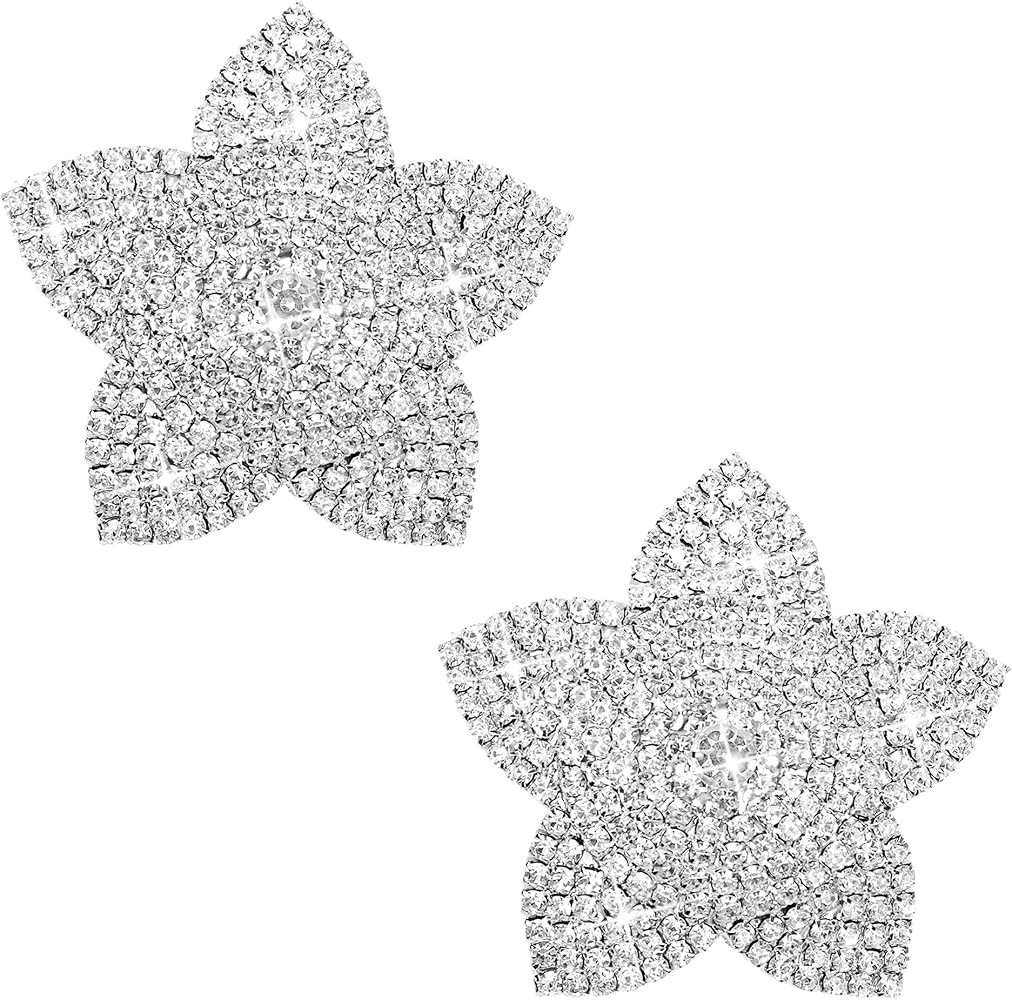 Nipple Pasties Covers Rhinestone Pasty - Diamond Reusable Halloween Tassel Stickers Gift Christma... | Amazon (US)