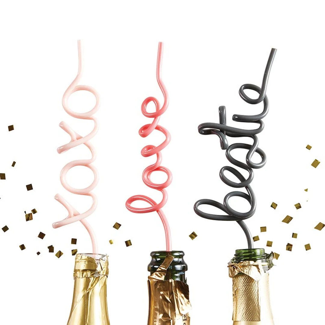 Word Straws - Love Straw, XOXO Straw, Bestie Straw - Bachelorette Party Favors - Party Favors - G... | Etsy (US)