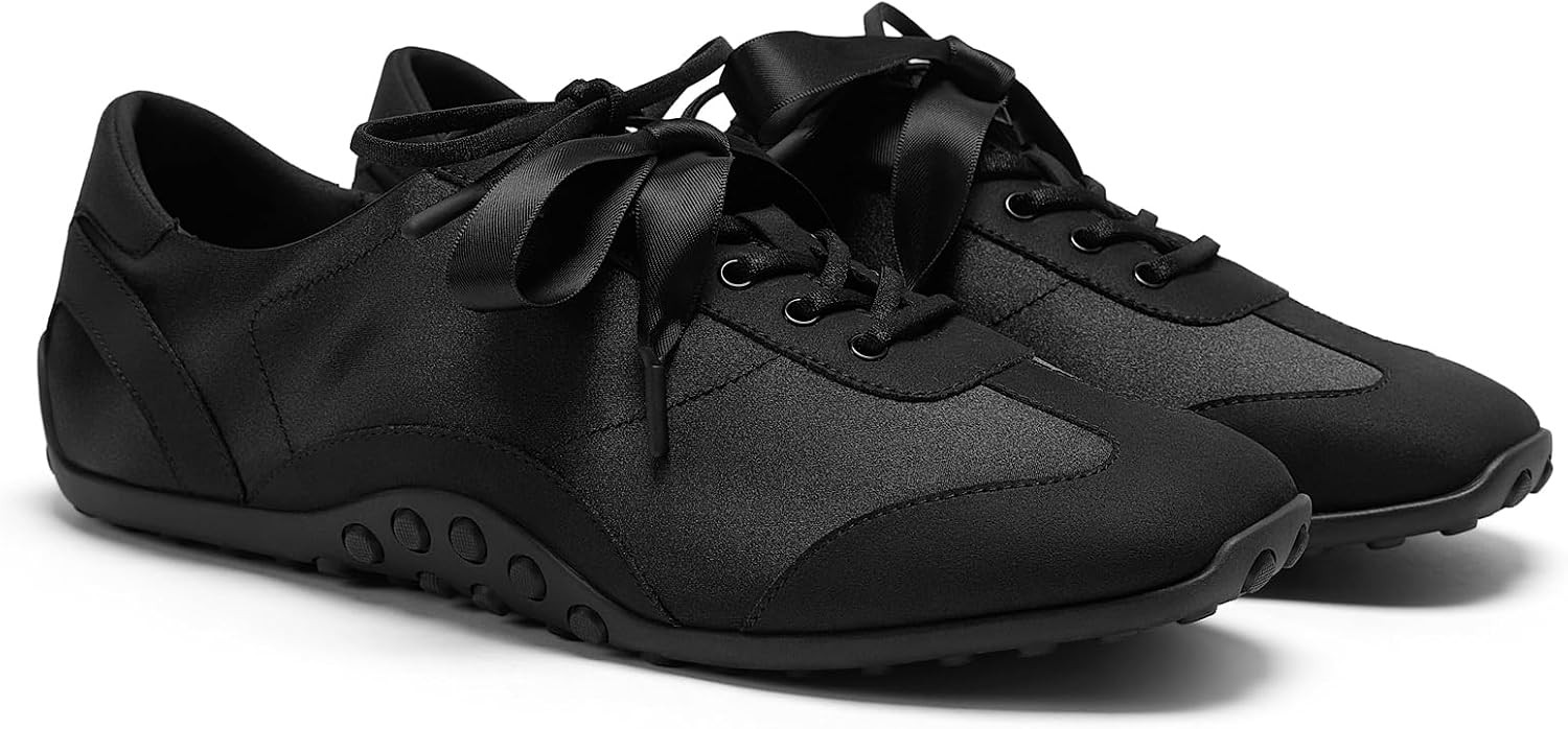 VIVAIA Carol Women's Square Toe Jogger Sneakerina Comfortable Satin Fahion Ballet Sneakers Barefoot-Like Non Slip Walking Shoes for Daily Dress | Amazon (US)