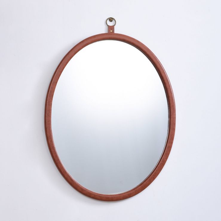 24" x 30" Oval Faux Leather Mirror with Ring - Threshold™ designed with Studio McGee | Target