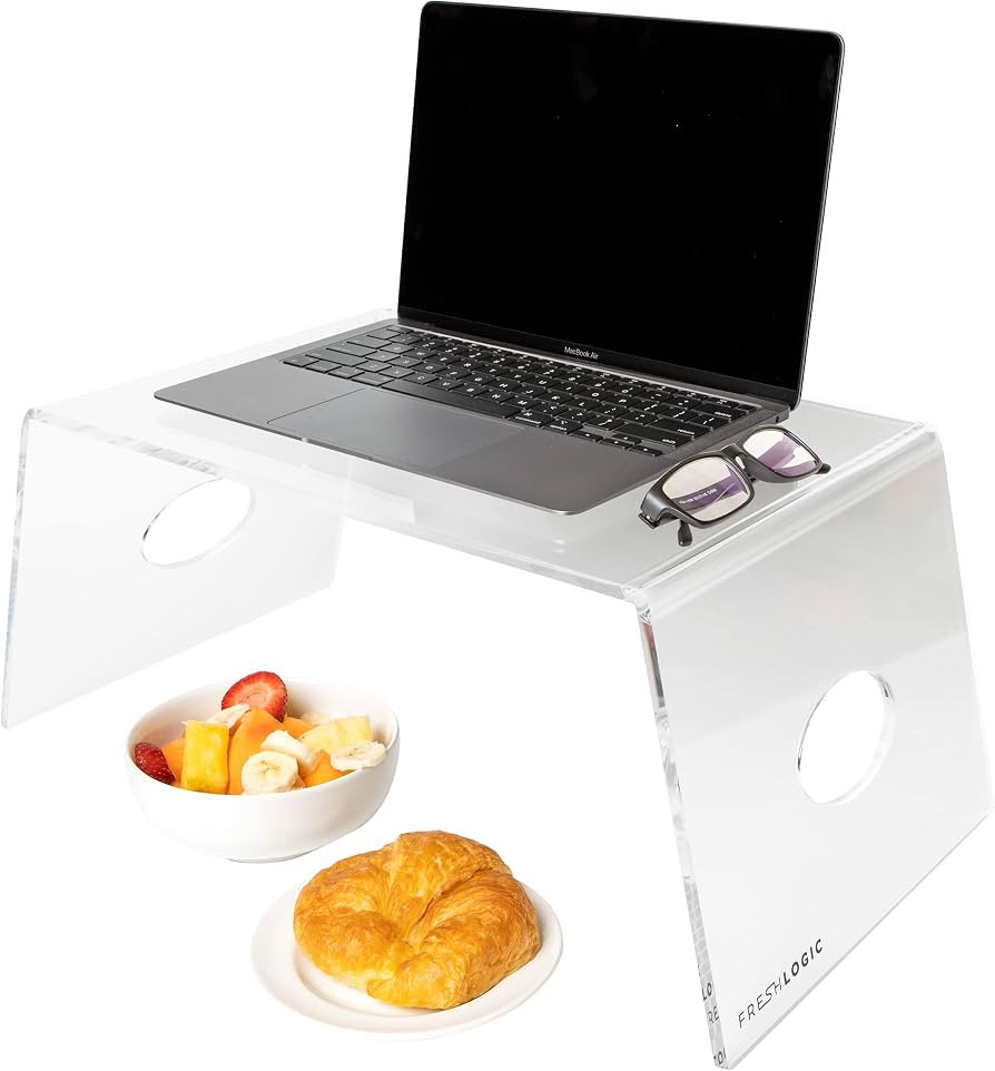 Acrylic Bed Tray with Handles - Clear Laptop Stand for Bed - Computer Lap Desk for Reading, Eatin... | Amazon (US)