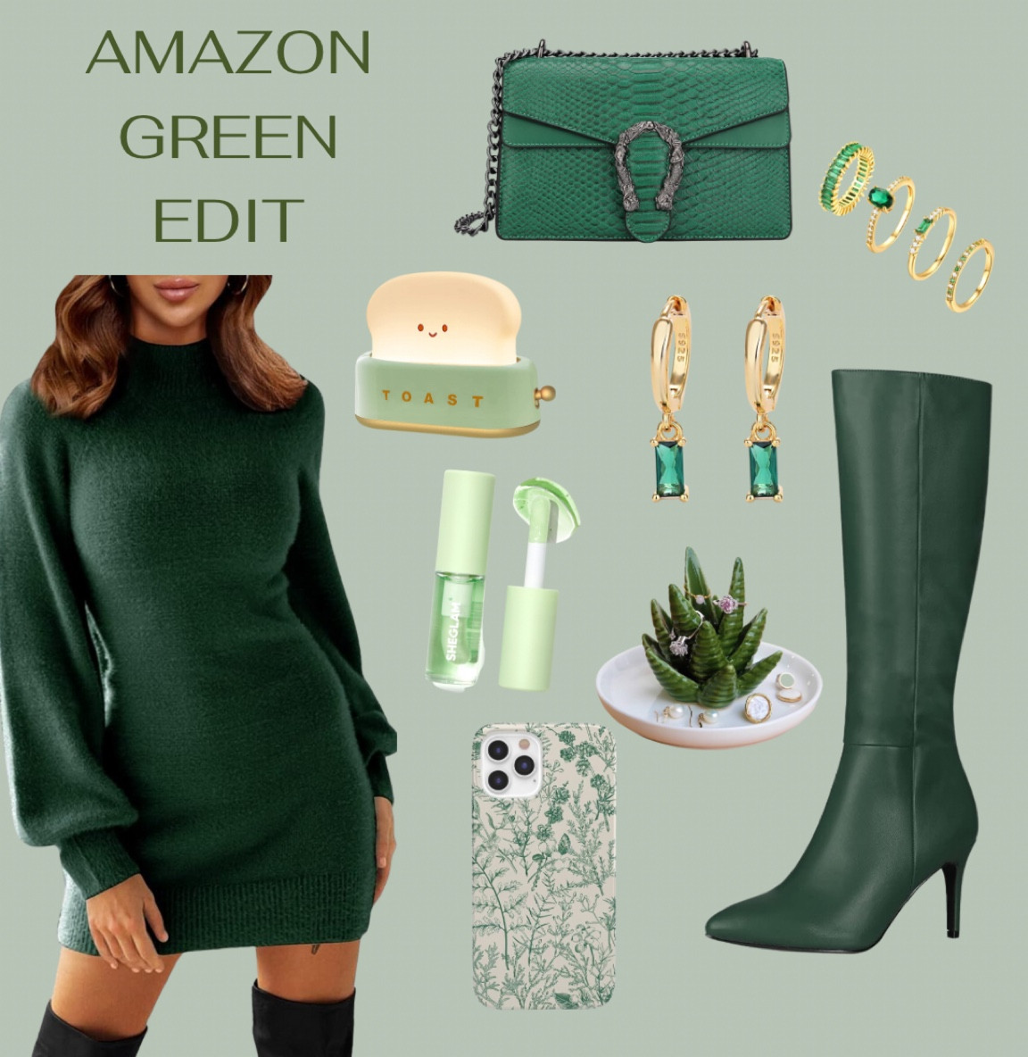 Amazon Green Edit 💚
#amazon #amazonfinds #green #goingoutoutfit #giftidea #amazongift 

#LTKGiftGuide #LTKstyletip #LTKfindsunder50