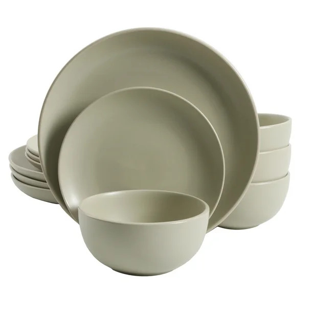 Better Homes & Gardens Zuri Matte 12-Piece Dinnerware Set, Pistachio - Walmart.com | Walmart (US)