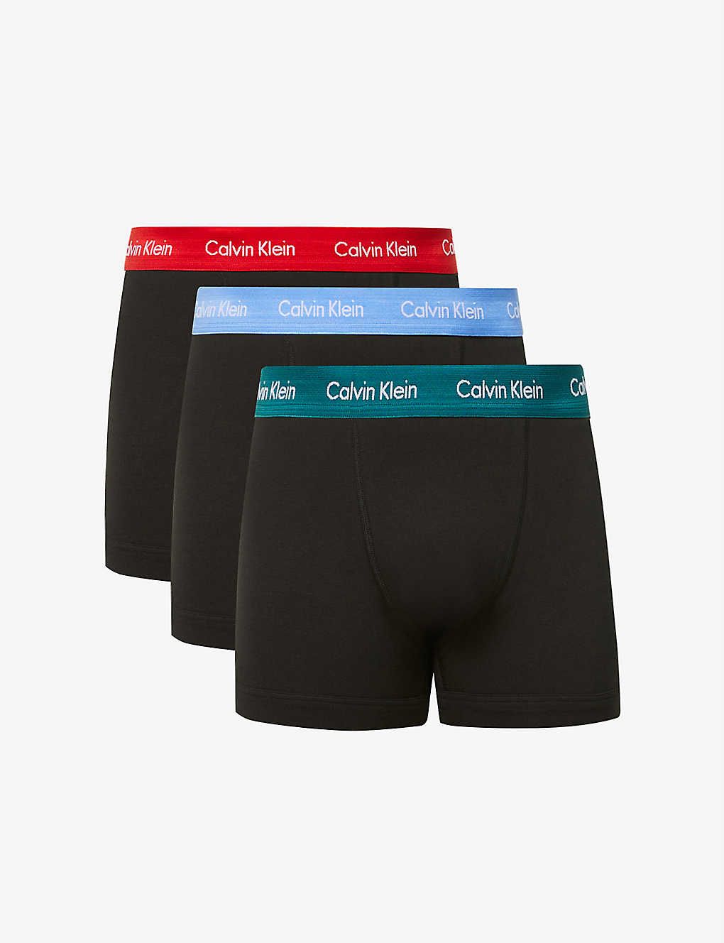 Logo-print pack of three stretch-cotton trunks | Selfridges
