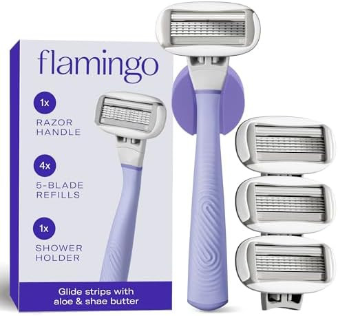 Flamingo Shaving Razor Set for Women - Original Razor Handle, 4 Blade Refills, and Shower Holder ... | Amazon (US)