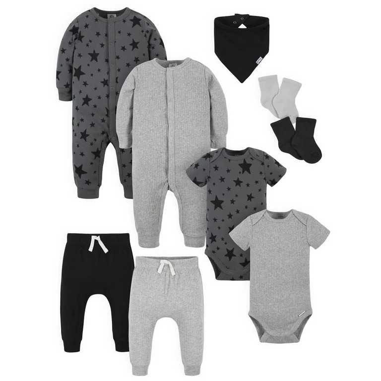 Modern Moments by Gerber Baby Boy Newborn Layette Shower Gift Set, 9-Piece, Newborn-12 Months | Walmart (US)