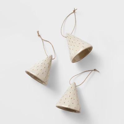 Set of 3 Ceramic Bell Ornaments - Threshold™ designed with Studio McGee | Target