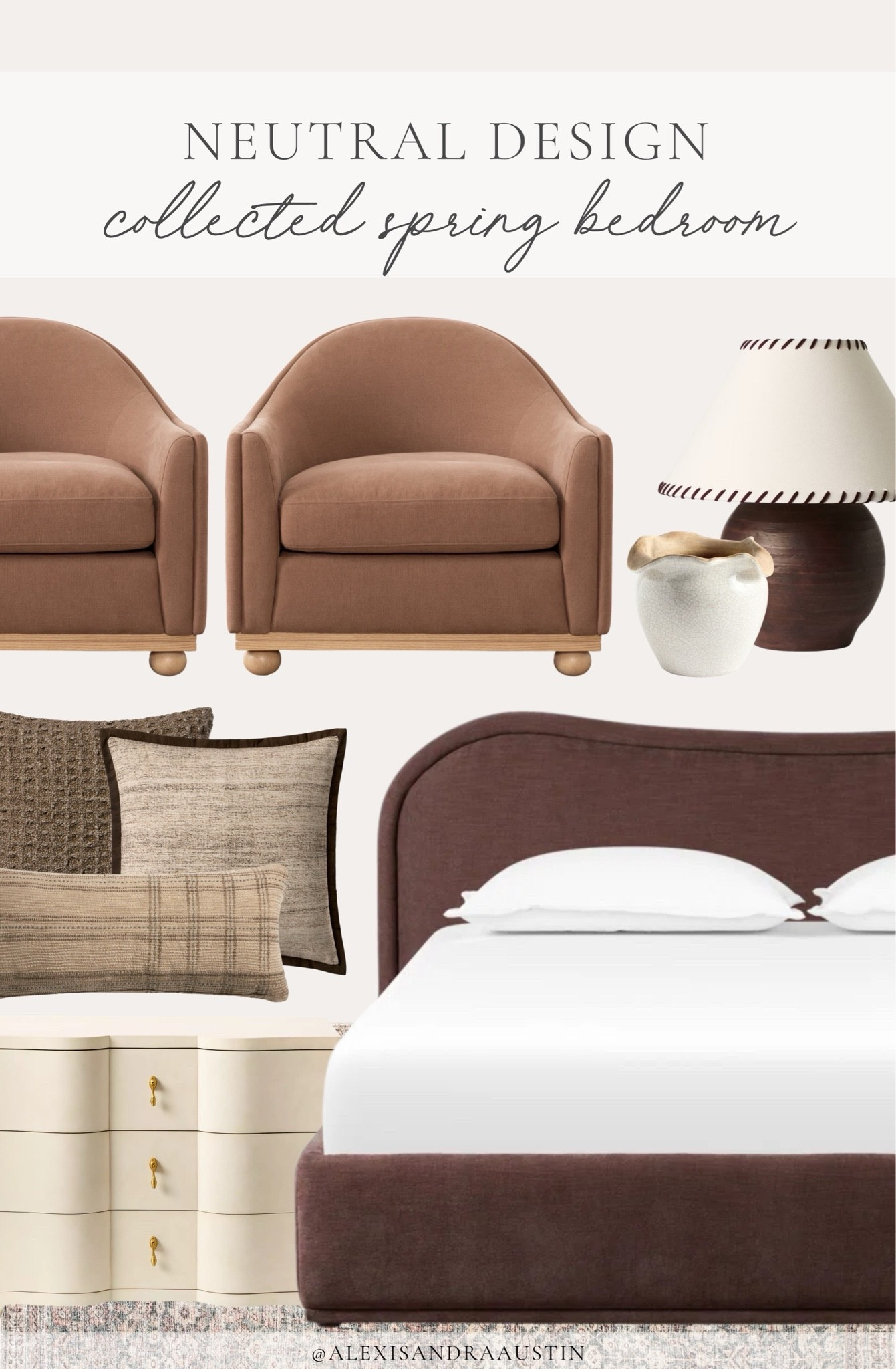 Collected spring bedroom inspo! Love these timeless but trending favorites to refresh any bedroom space.

Home finds, neutral home inspo, collected style, spring refresh, neutral bedroom inspo, moody upholstered bed frame, cozy throw pillow, accent chair, table lamp, neutral decor details, neutral accent rug, Wayfair, McGee and Co, Loloi, Serena and Lily, Target style, Pottery Barn style, shop the look!

#LTKSeasonal #LTKHome