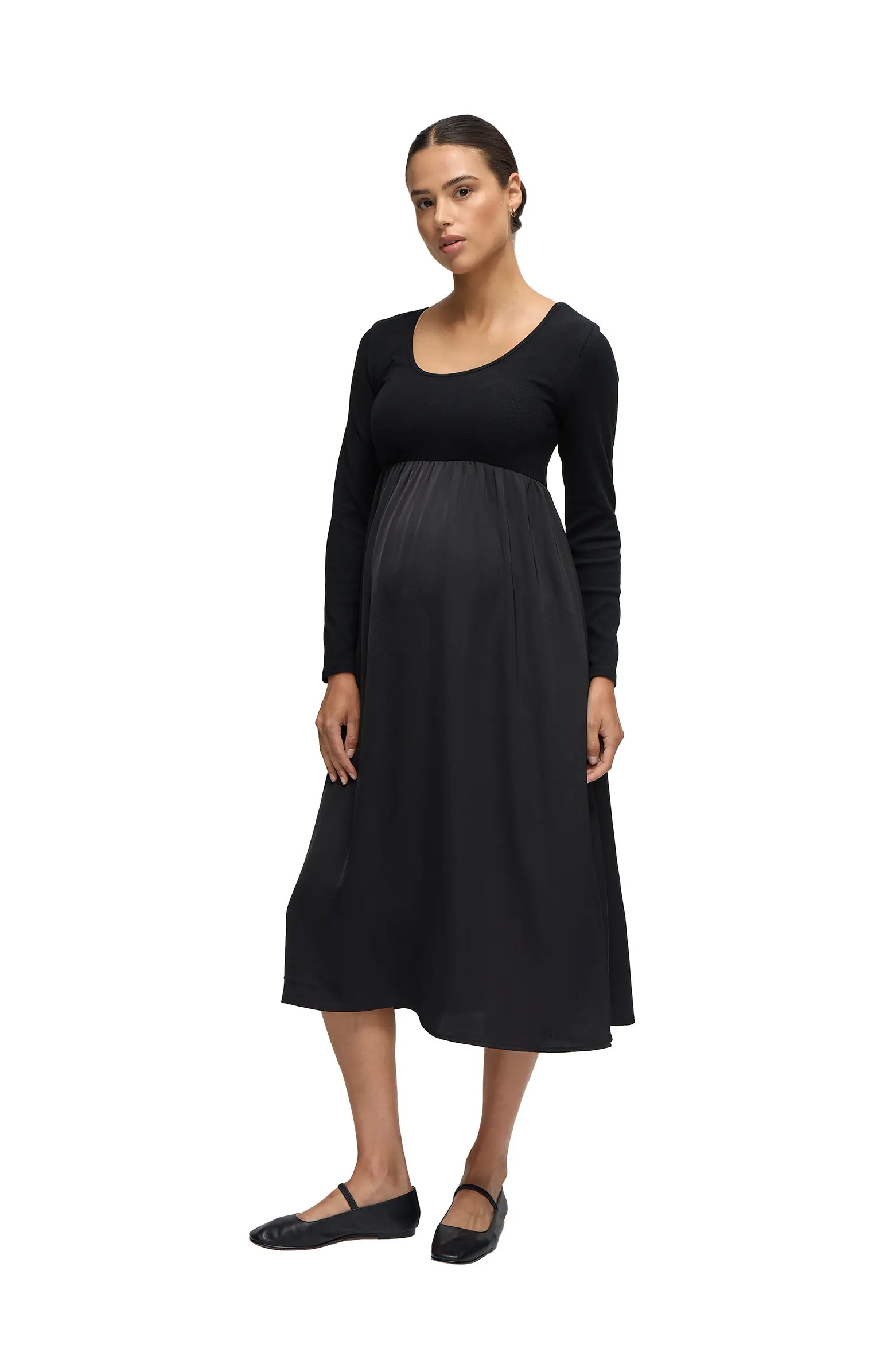 Mix Media Midi Maternity Dress | Nordstrom