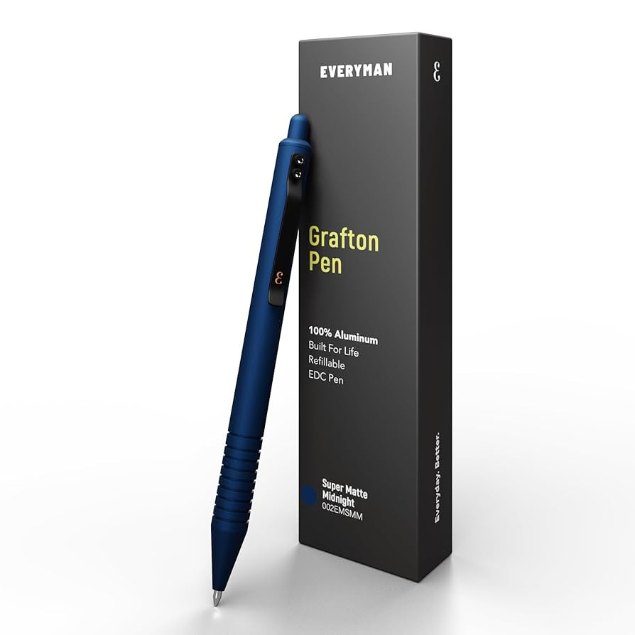 Everyman Midnight Super Matte Grafton Pen, Pocket-Size Writing Utensil, Luxury EDC Premium and Bo... | Amazon (US)