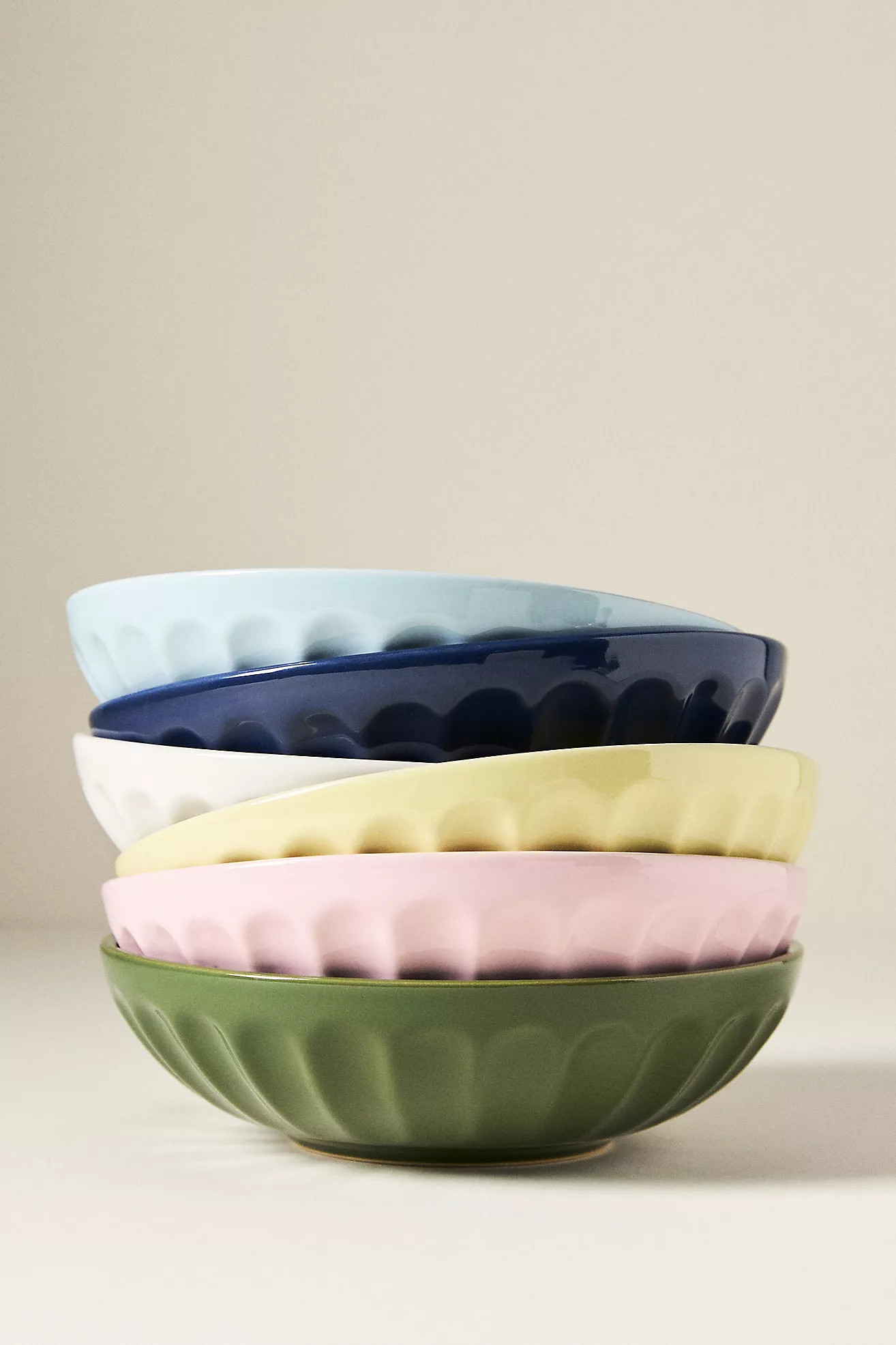 The Latte Stoneware Pasta Bowls, Assorted Set of 6: Amelie Edition | Anthropologie (US)