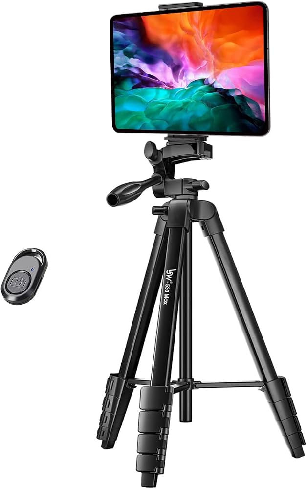iPad pro Tripod, Lusweimi 60-Inch Camera Tripod for iPhone Compatible with Tablet/iPad Pro 12.9 i... | Amazon (UK)