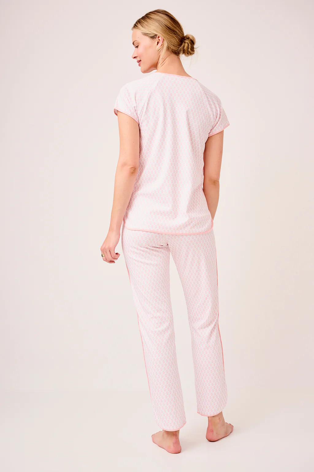 Pima Short-Long Set in English Rose Blockprint | Lake Pajamas