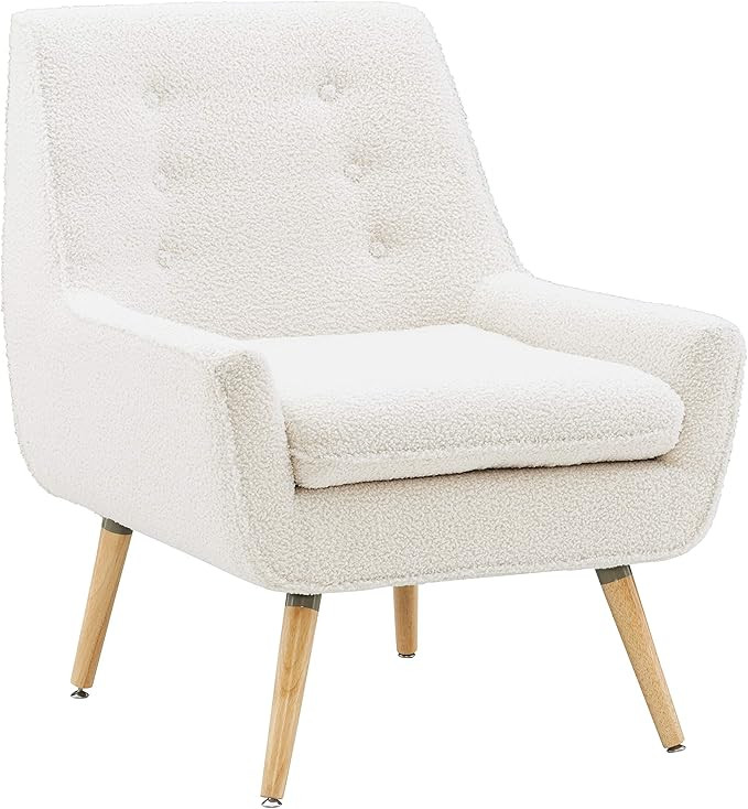 Linon Ivory Sherpa Accent Reid Chair | Amazon (US)