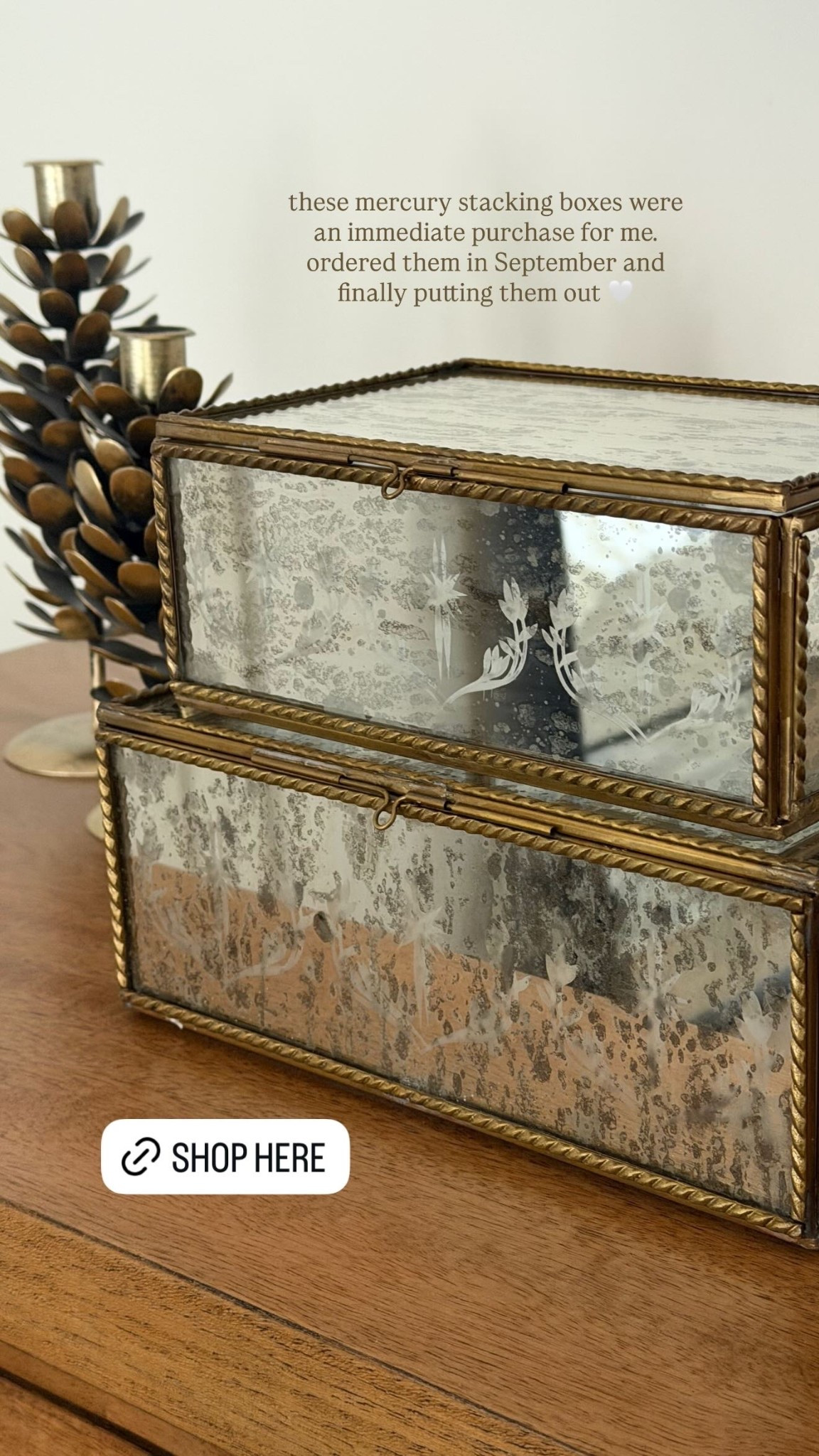 these mercury stacking boxes were an immediate purchase for me. ordered them in September and finally putting them out 🤍