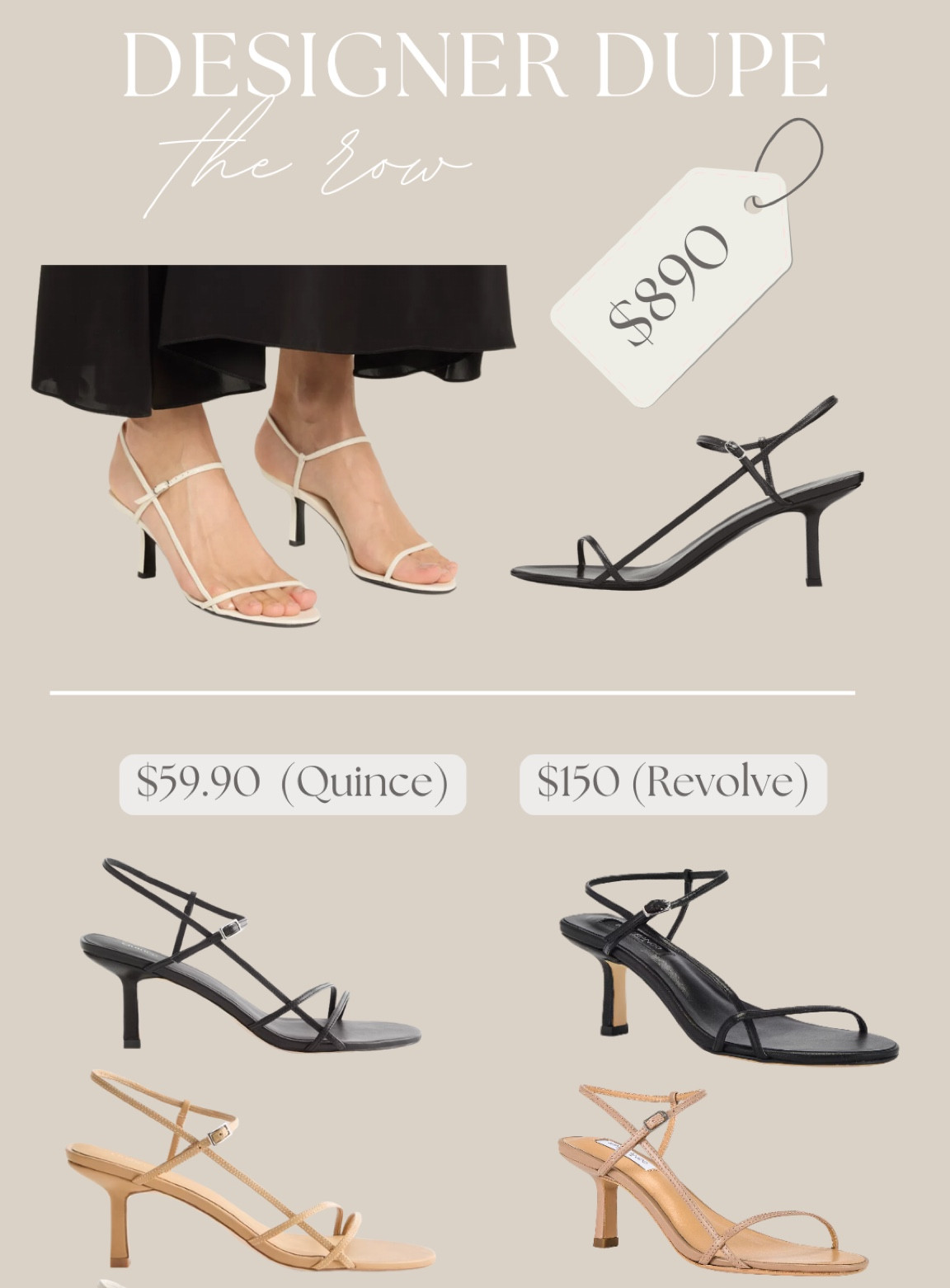 Designer dupe alert!! The it show of the season now on Quince & Revolve!! 

#LTKWatchNow #LTKFindsUnder100 #LTKShoeCrush