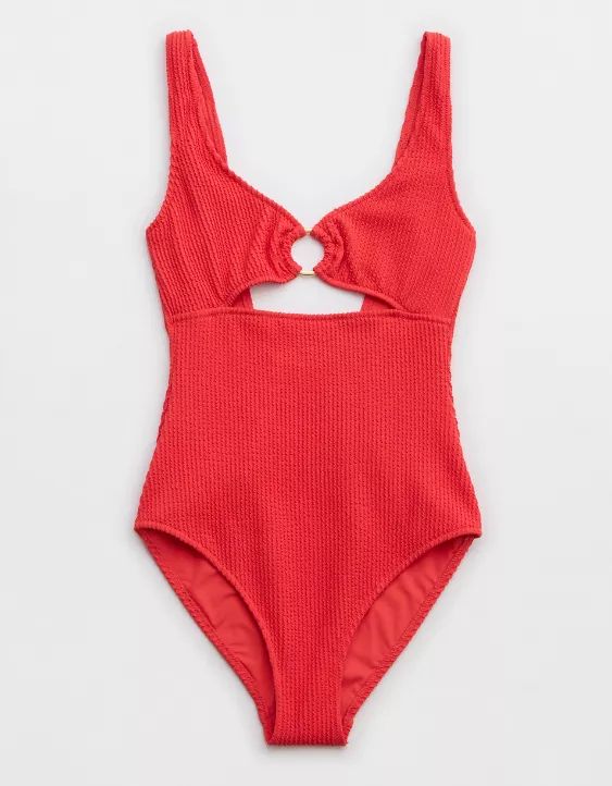 Aerie Crinkle Ring Full Coverage One Piece Swimsuit | Aerie