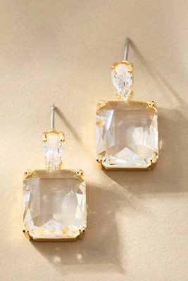 Glam Square Crystal Drop Earrings | Anthropologie (US)