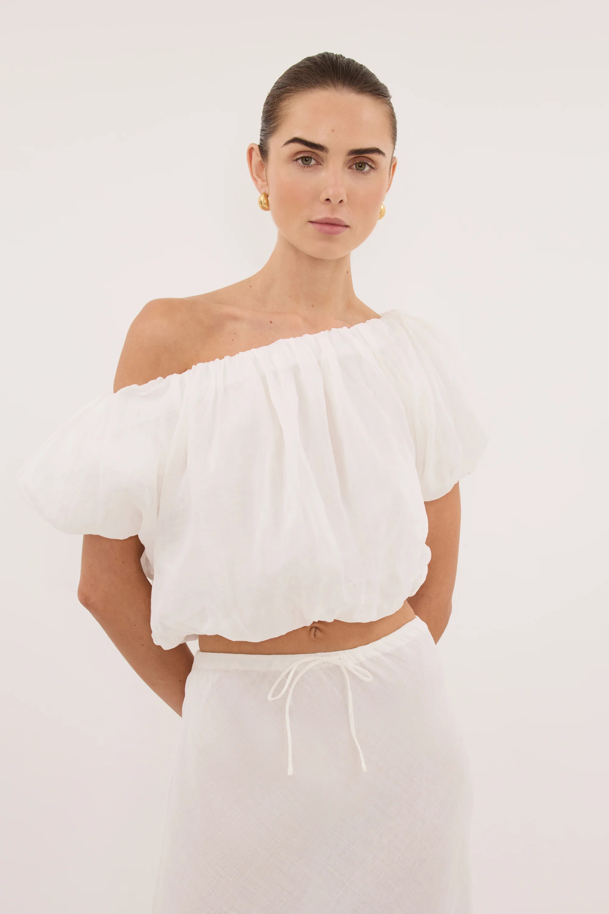 ARLO WHITE RAMIE BUBBLE TOP | DISSH