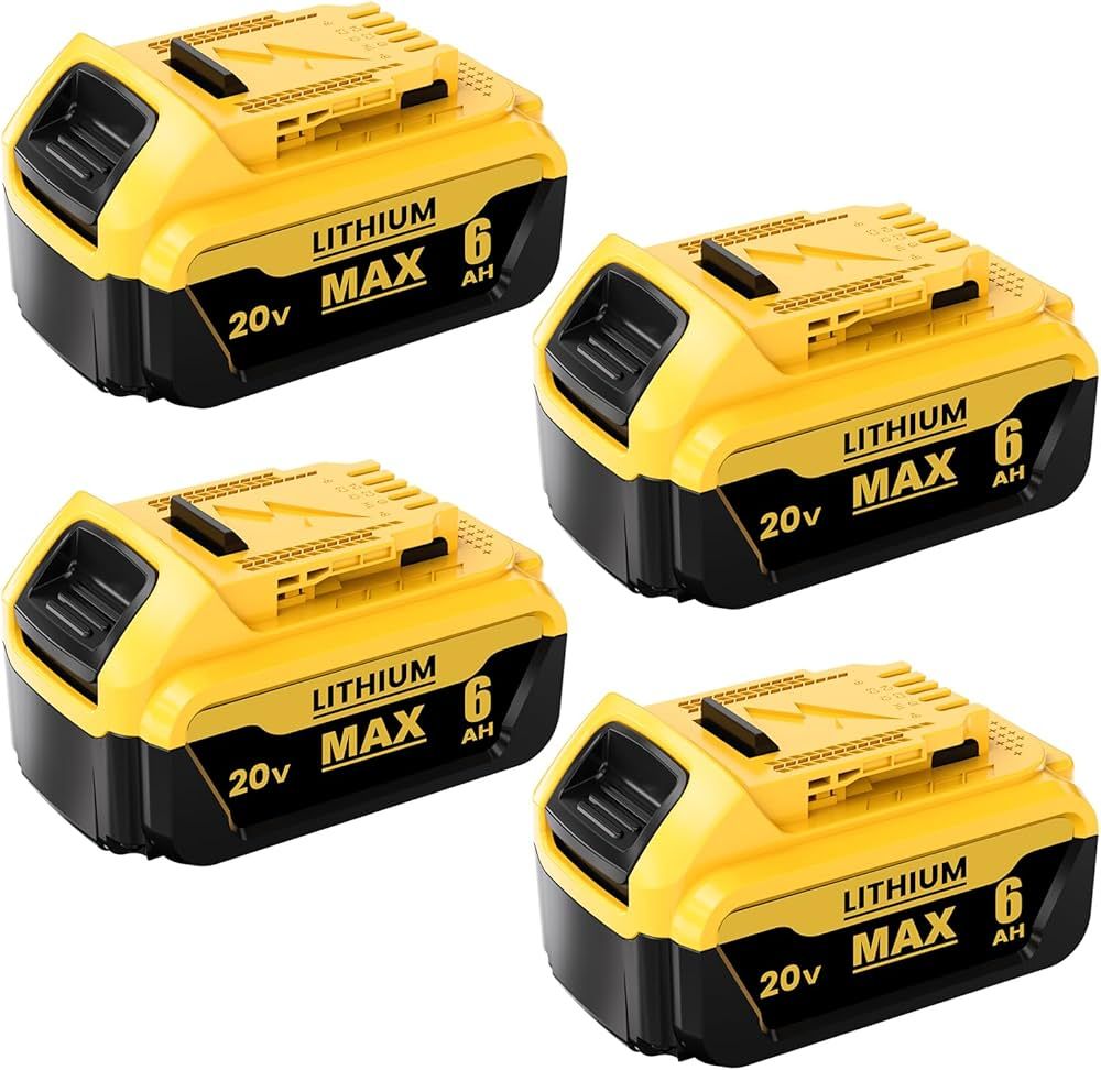 4 Packs 6.0Ah Replacement for Dewalt 20V Max Battery Compatible with Dewalt 20 Volt XR Max Lithiu... | Amazon (US)