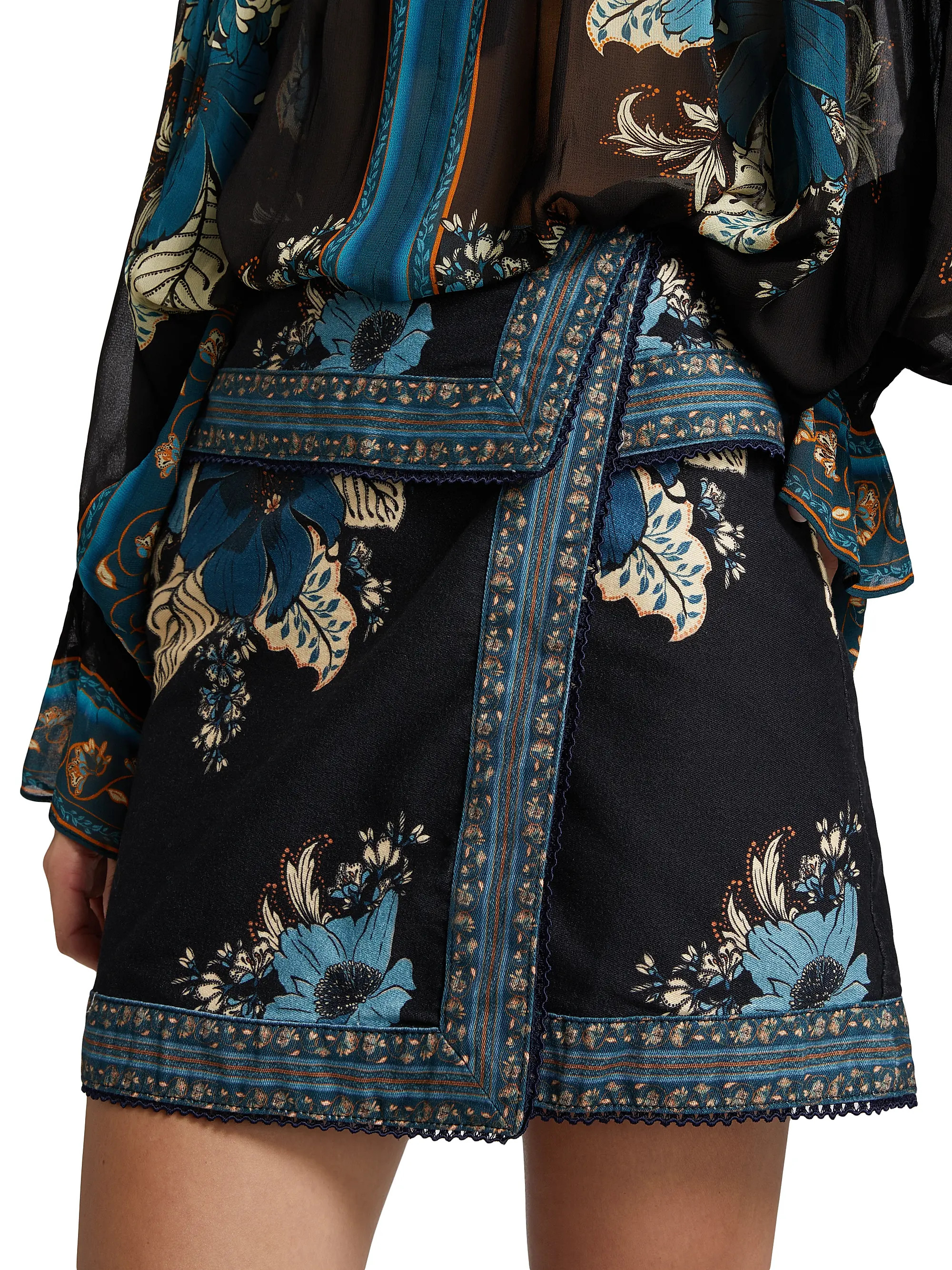 Shop Farm Rio Blossom Cotton Tapestry Miniskirt | Saks Fifth Avenue | Saks Fifth Avenue