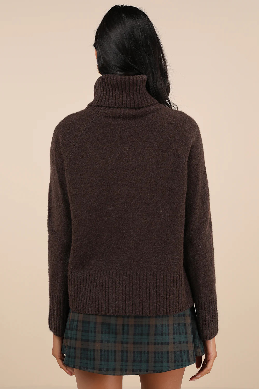 Found the Warmth Dark Brown Turtleneck Pullover Sweater | Lulus