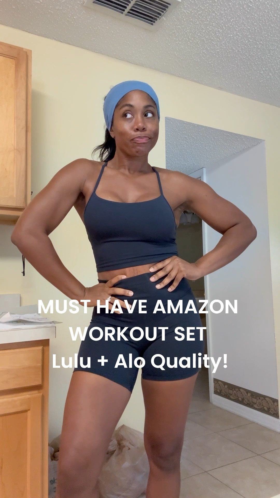 Pilates OOTD — Amazon Set (CRZ Yoga)

Details: Wearing M in bra + shorts. Buttery-soft, medium compression, stays put in a hot Pilates class (100°). Looks/feels like the pricier sets (my opinion), without the price tag.
Fit notes: true to size; size up if between for a relaxed waist. Mid-thigh short; squat-friendly.

Styled with: my stretch headband (multi-pack) + personal blender I use for post-class shakes—both linked below.

Colors: I linked the exact blue plus a few other colors that keep restocking.
Save & shop: Tap the tiles for exact pieces + 2 similar options at different price points. Save this to your LTK for later.