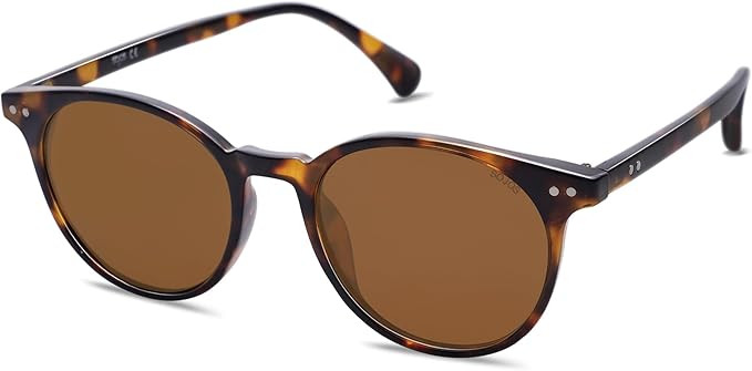 SOJOS Small Round Classic Polarized Sunglasses for Women Men Vintage Style UV400 Lens MAY SJ2113 | Amazon (US)