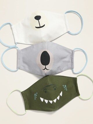 Variety 3-Pack of Triple-Layer Cloth Critter Face Masks (with Laundry Bag) for Kids | Old Navy (US)
