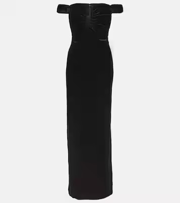 Off-shoulder velvet gown | Mytheresa (UK)