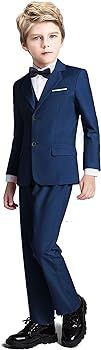Fersumm Boys Suit 5 Piece Kids Party Tuxedo Blazer Vest and Pants Set with Tie for Boy Formal | Amazon (US)