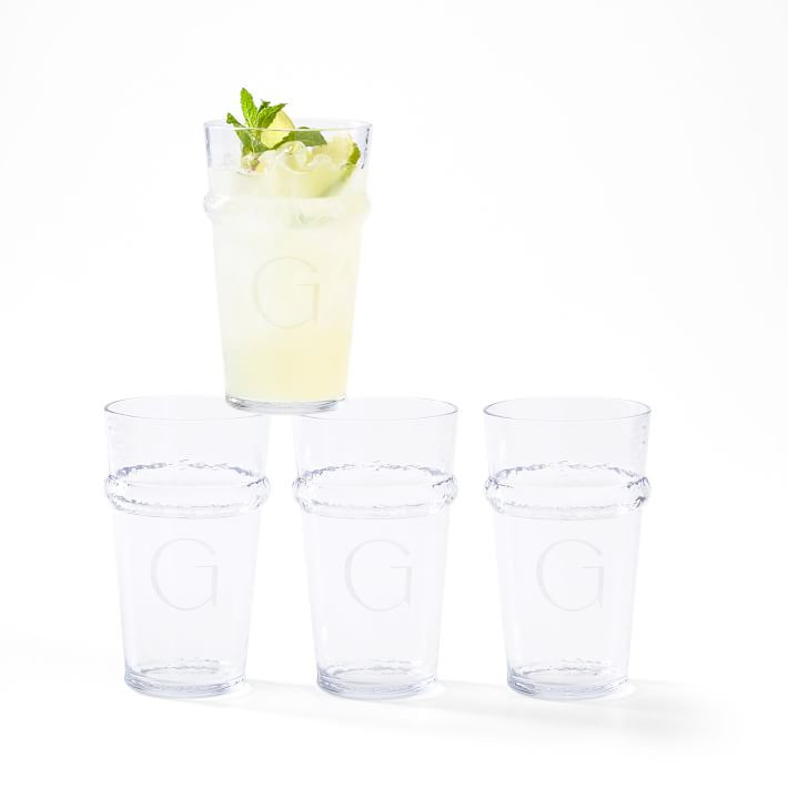 Hammered Acrylic Highball Glasses, Set of 4 | Mark and Graham