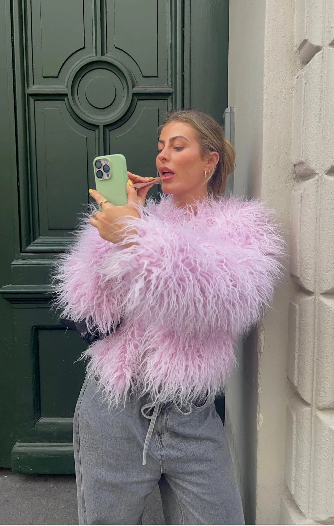 Esme Faux Fur Coat Powder Pink | Kiwi & Co | Kiwi and Co