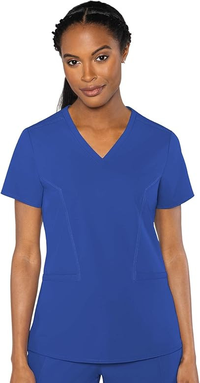 Med Couture Women's 'Peaches Collection' Double V-Neck Scrub Top | Amazon (US)