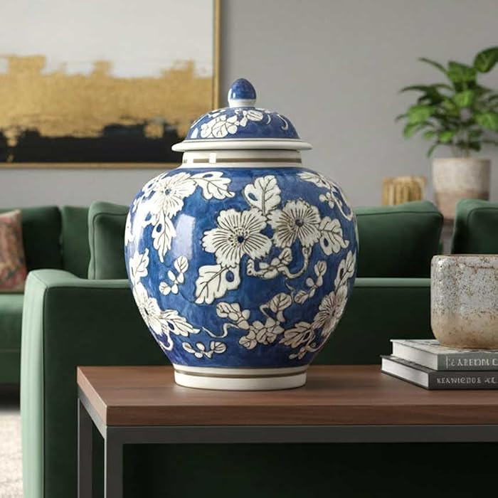 Galt International Blue and White Flower Chinoiserie Ginger Jar 10" with Lid - Ginger Jar, Tea St... | Amazon (US)