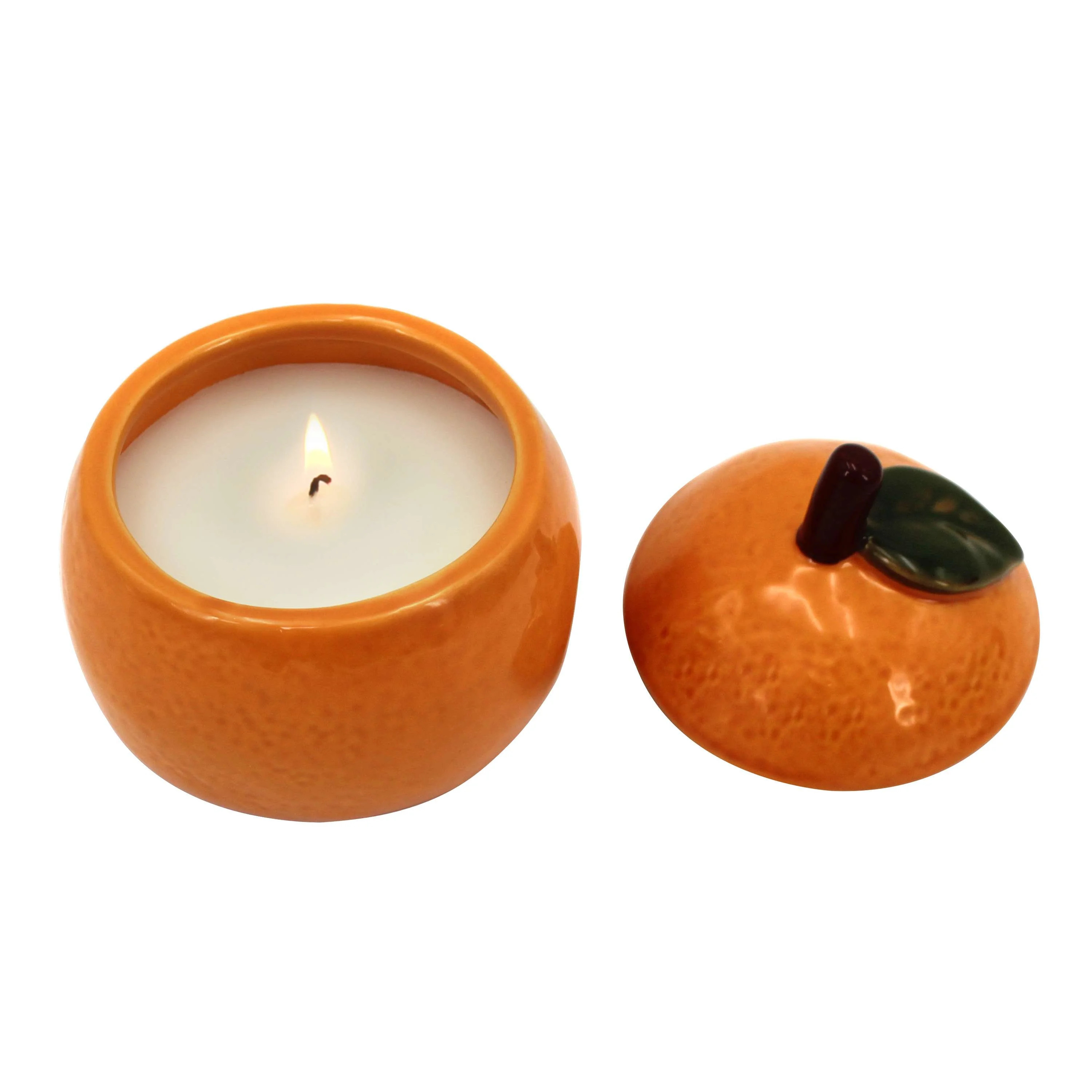 Better Homes & Gardens 1-Wick Ceramic Figural Candle, Orange and Vanilla, 6 oz | Walmart (US)