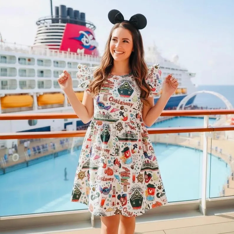 Mommy and me Mouse Cruise Dress, Adult Mouse cruise outfit, woman’s ship twirl | Etsy (US)