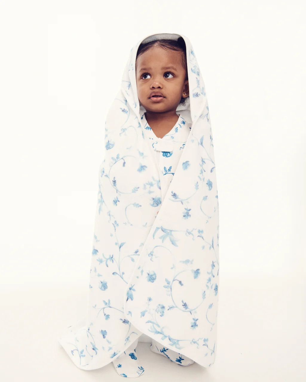 The Hooded Towel - Blue Botanical | Hill House Home US
